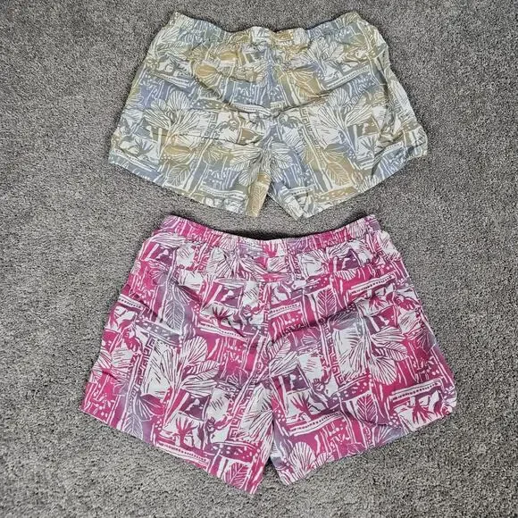 Patagonia Baggies Shorts Women's Medium Pink Blue Floral Gorpcore Lot Of 2 - Picture 2 of 16
